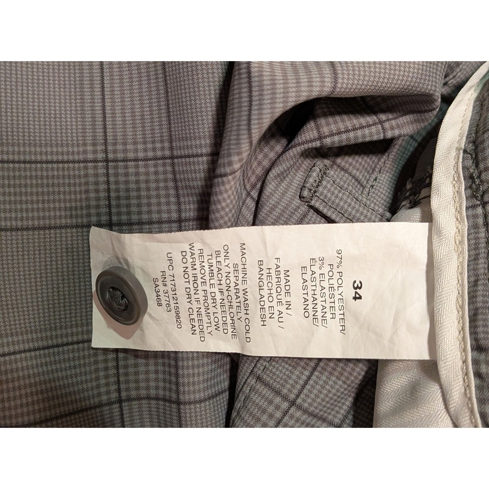 PGA Tour Mens Grey Glen Plaid Golf Shorts Stretch Size 34 Performance Active - Picture 8 of 8